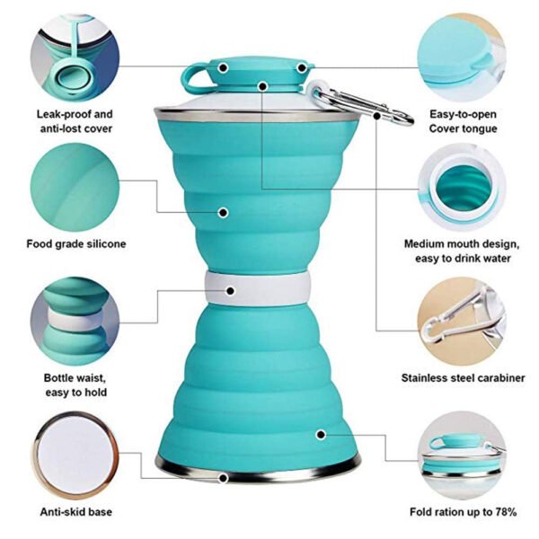 Silicone Collapsible Water Bottle for Camping & Sports (BPA Free, Leak Proof)