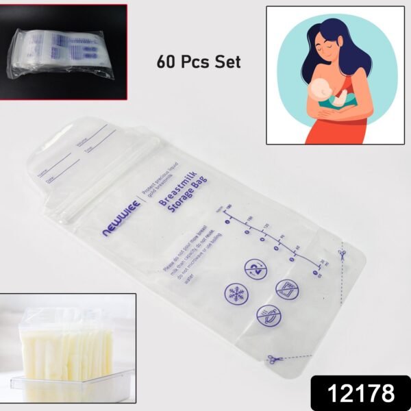 12178.jpg Breastmilk Storage Bags, Double Zipper Seal (60 Pcs Set)