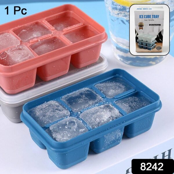 6 Grid Silicone Ice Tray Used In All Kinds Of Places Like Household Kitchens  (1 Pc)