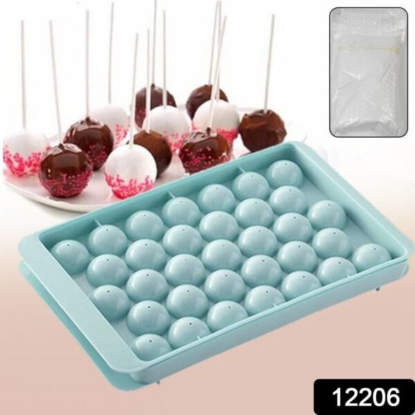 Plastic Round Reusable Ice Cube Ice Ball Mold / Lolli Candy Maker 33 Moulds (16.5×10 Cm / 1 Pc)