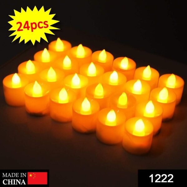 Festival Decorative - LED Tealight Candles, Diwali (White, 24 Pcs)