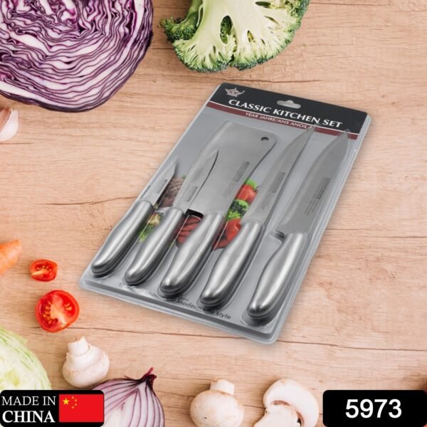 122fd7a6-36ca-4d8d-9f76-f863ce3932d3.jpg Big Size Professional Sharp Durable Quality Pack of 5 Kitchen Knives Set (5 Pc Set)