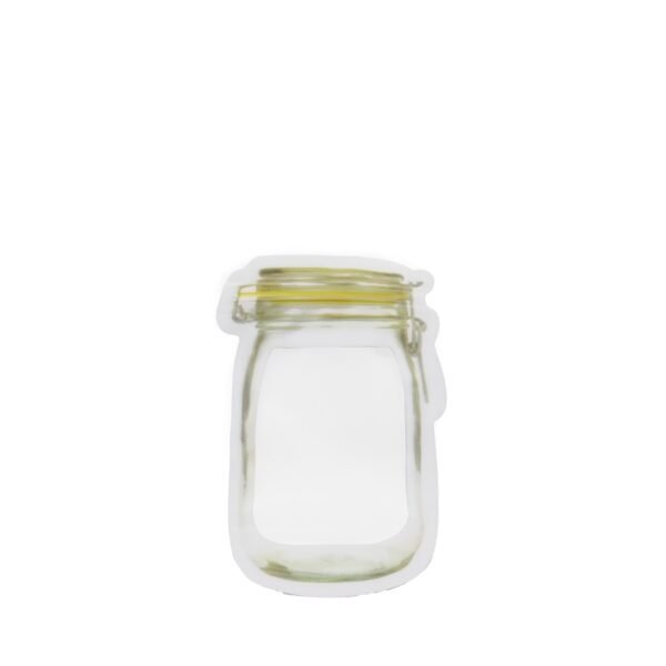 123-1.jpg Reusable Airtight Seal Plastic Food Storage Mason Jar Zipper (150ml)