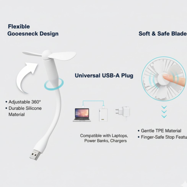 12307.png Portable Mini USB Fan, USB Ligh & USB 3 HUB / Port Combo