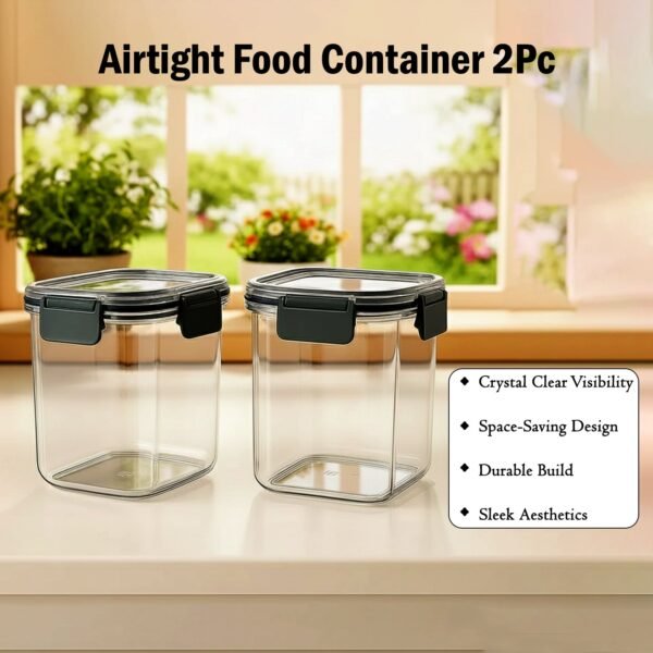 Apex Press N’ Lock Airtight Food Storage Container Set (2Pc/900ml) Approx