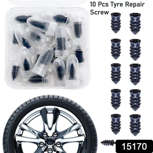 Tire Repair Rubber Nail Car Tire Repair Nails Tire Repair Rubber Screws, (10 Pcs Set)