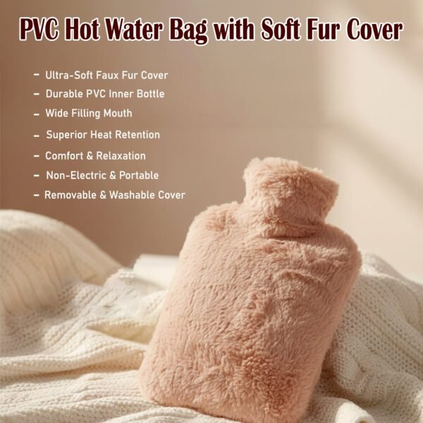 12473_pvc_hot_water_bag_1pc.jpg PVC Hot Water Bag with Soft Fur Cover (1 Pc)