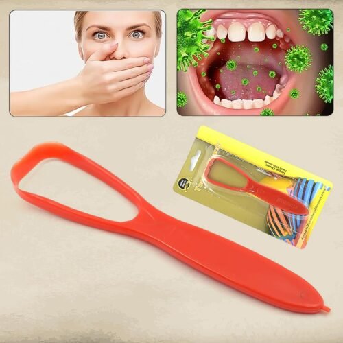 12596_pla_tongue_cleaner_with_handle.jpg Plastic Tongue Cleaner For Kids & Adults | Tongue Scraper For Bad Breath, Maintain Oral Hygiene for Daily Use | for Fresh Breath & Bacteria Removal | Improved Taste Plastic With Handle Tongue Cleaner (1 Pc )
