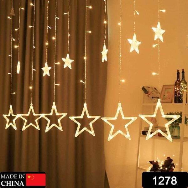 1278.jpg 12 Stars Curtain String Lights – 8 Flashing Modes for Festival Decoration