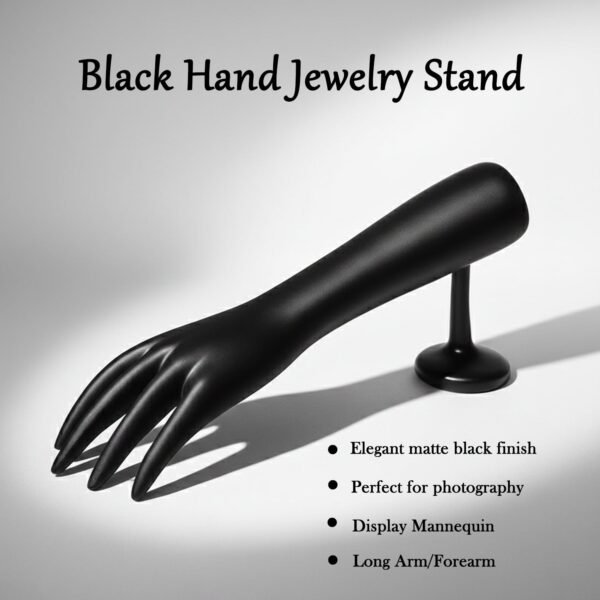 Elegant Black Hand-Shaped Jewelry Display Stand (1 Pc)