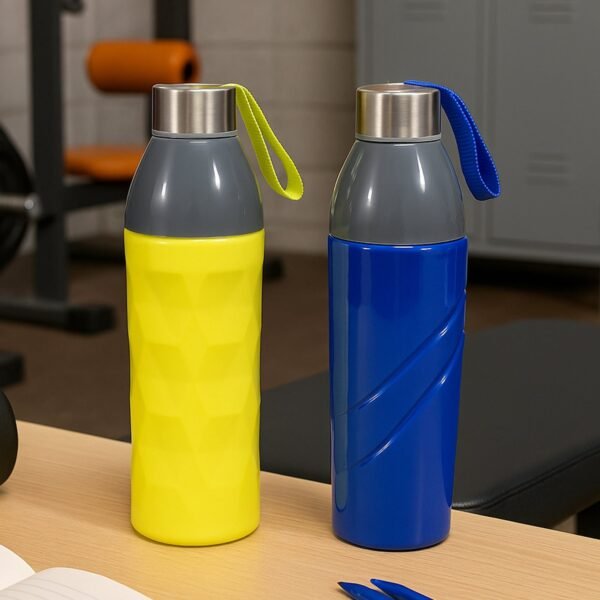 12807_pla_water_bottle_750ml.jpg Plastic Sports Insulated Water Bottle with Dori Easy to Carry High Quality Water Bottle, BPA-Free & Leak-Proof! For Kids' School, For Fridge, Office, Sports, School, Gym, Yoga (750 ML / 1 Pc / Multi Color)