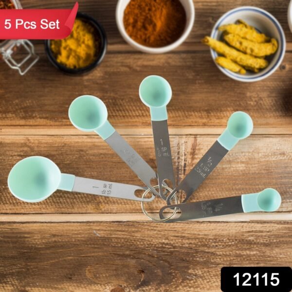 Stainless Steel and Plastics Measuring Spoon (Set of 5 Pc)