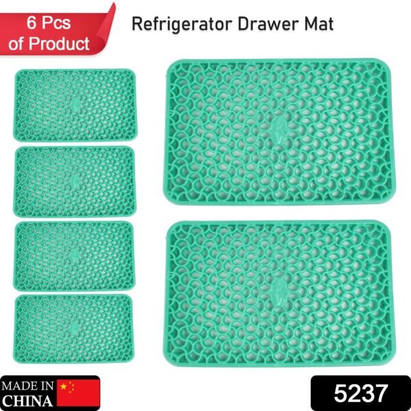 Waterproof PVC Fridge Drawer Mats Set of 6