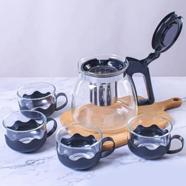 Flame Proof Glass Kettle and Cup Set with Strainer High Quality Set  24 Pc