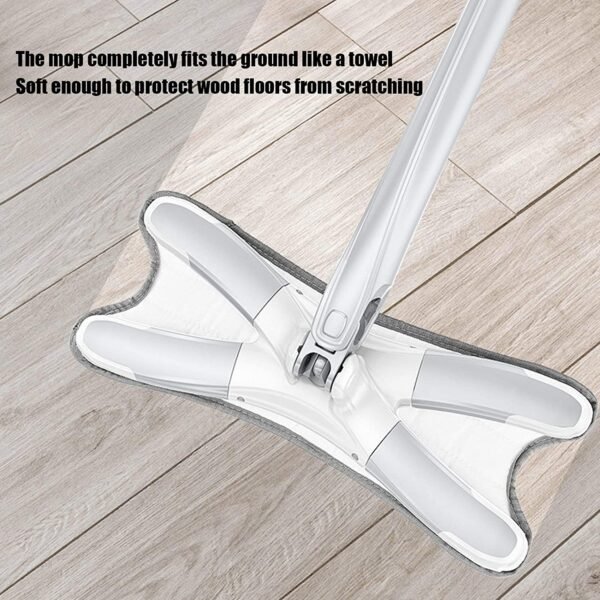 X-Shape Hands-Free Squeeze Microfiber Floor Mop for Home Cleaning