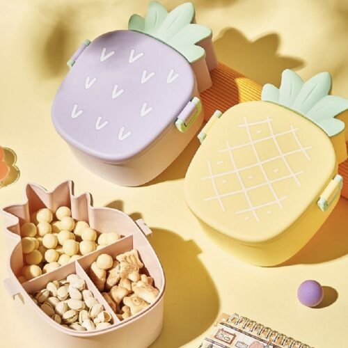 12_beadb968-ae00-4975-9815-0fa0cd840d76.jpg Kids Lunch Box Cute Pineapple Shaped Bento Box with Fork Spoon Snack Container