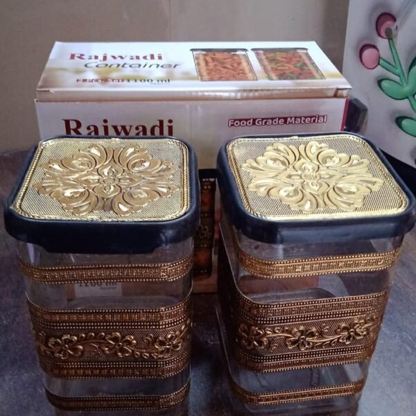 Plastic Rajwadi Container 2pcs set 1100ml