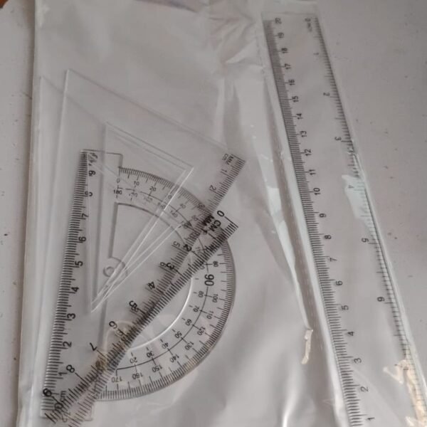 12af1632-cc93-4229-9227-3450101d13a6.jpg Plastic Geometry Set, Triangle Ruler Protractor Straight Ruler (4 Pcs Set)