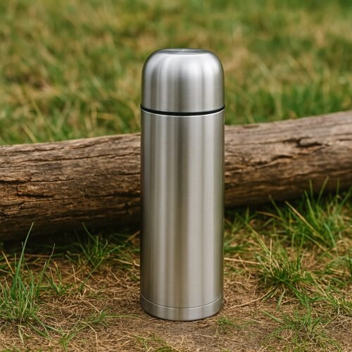 13140_vacuum_flask_bottle_750ml.jpg Vacuum Flask Without Cover, 18/8 Stainless Steel | Hot and Cold Water Bottle with Push-Down Lid | Double Walled Stainless Steel Bottle for Travel, Home, Office, School, Picnic (750 ML / Without Cover)
