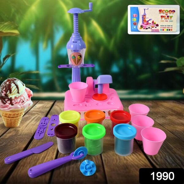 Scoop Play Set, Color Dough for Kids Play Toys, Ice Cream Maker Machine (36 Pcs Set)