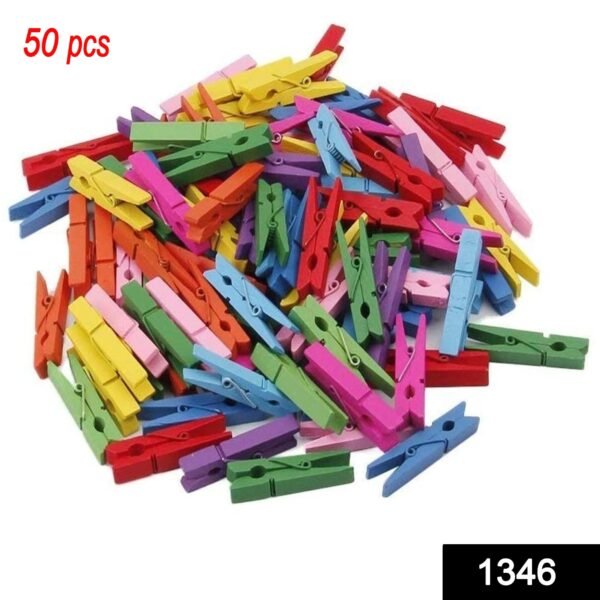 Wooden Clips for Photo Hanging & Home Decoration Pin Clips (Pack of 50)