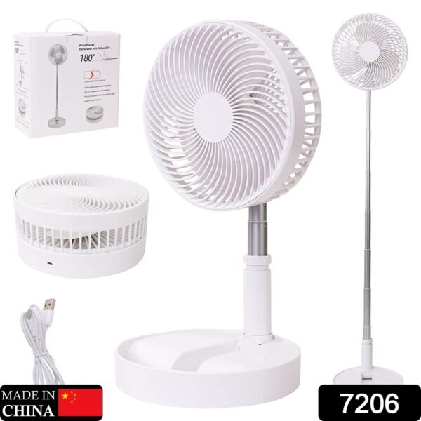Telescopic Foldable Electric Desktop Fan – Adjustable & Portable
