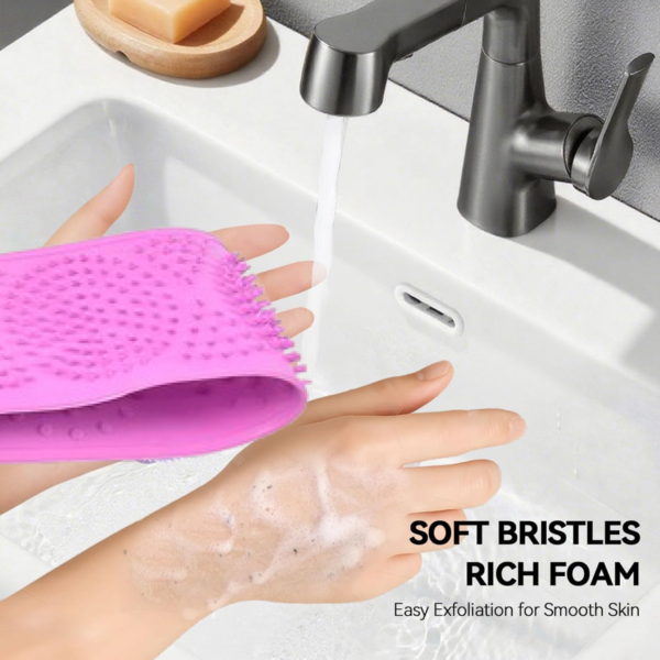 Silicone Body Back Scrubber Double Side Bathing Brush for Skin Deep Cleaning