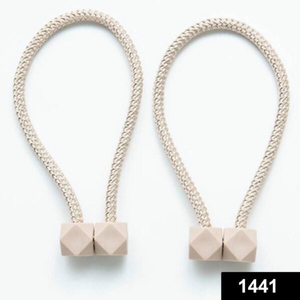 Home Magnetic Curtain Tiebacks, Straps, Buckle, Clips Rope (2 Pc)