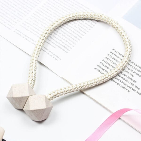 Home Magnetic Curtain Tiebacks, Straps, Buckle, Clips Rope (2 Pc)