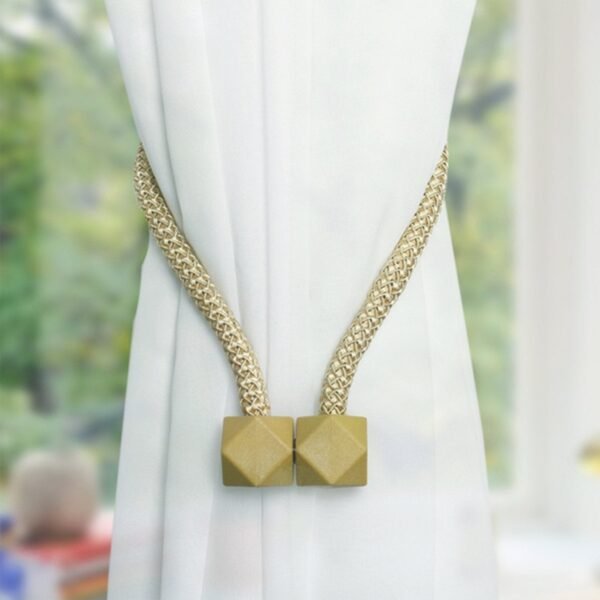 Home Magnetic Curtain Tiebacks, Straps, Buckle, Clips Rope (2 Pc)