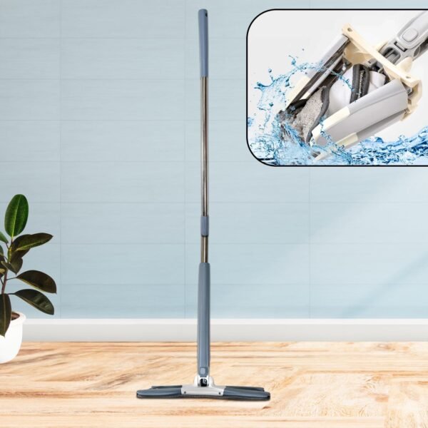 X-Shape Hands-Free Squeeze Microfiber Floor Mop for Home Cleaning
