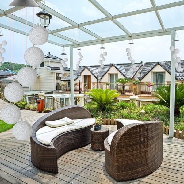 Solar Crystal Ball Color Changing LED Hanging Light for Patio Yard Garden