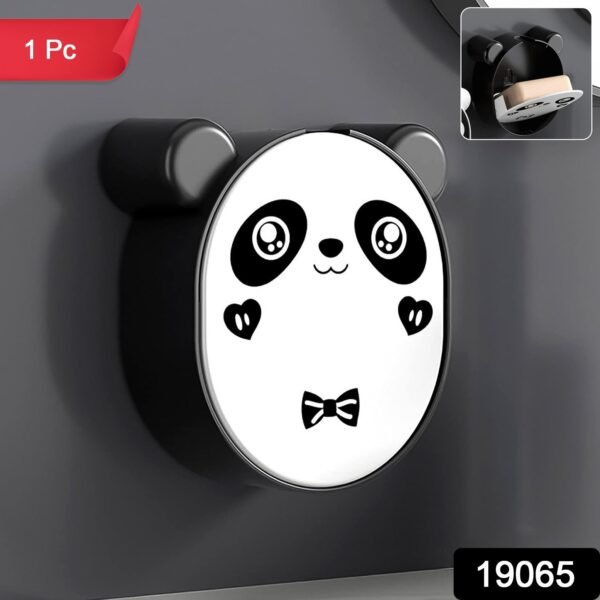 15219065-987Pc-DD_19065-Av-Sv.jpg Plastic Cute Panda Soap Box – Wall Mounted Flip-Top Drain Soap Case (1 Pc)