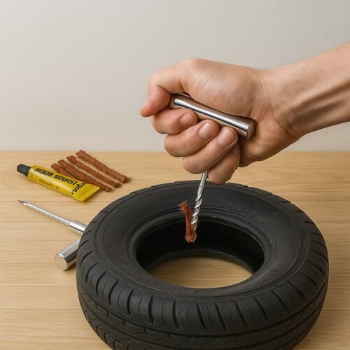 15348.jpg Tyre Repair Puncture Kit with 5 Rubber Strips (8 Pcs Set)