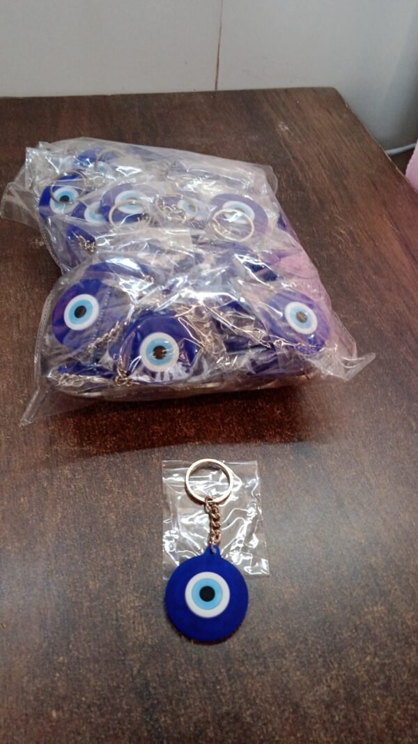 15349aa7-dca5-4077-b6b1-887eca100f5b.jpg Evil Eye Rubber / Silicone Keychain (1 Pc / Blue Color)