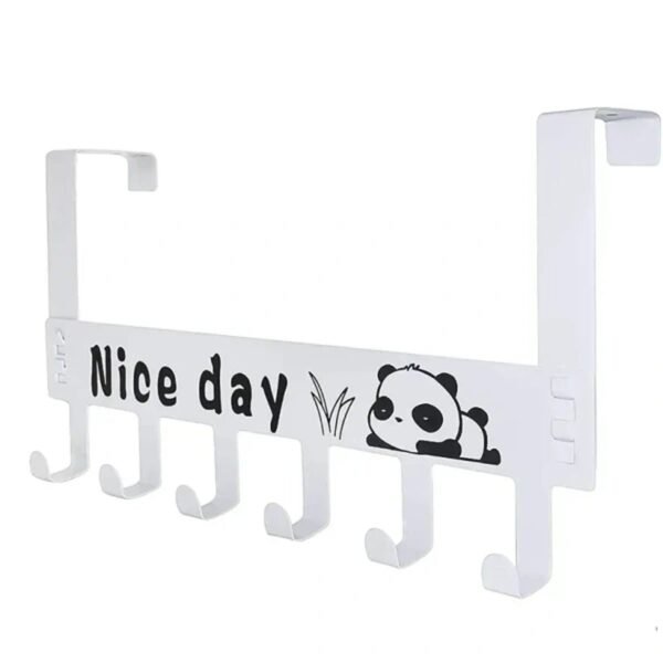 Heavy-Duty Carbon Steel Door Hook Hanger Rack (1 pc / 6 Hook / White)