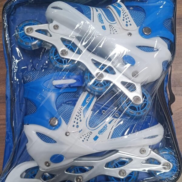 Inline Skates with LED Flashing Light Adjustable Length Premium Quality Skates Pair