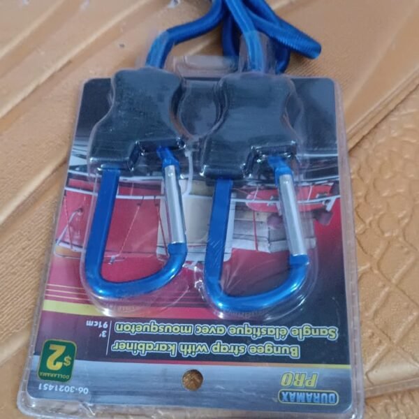 15e1cd14-0501-413a-b795-7d341e145865.jpg Carabiner Bungee Cord with Hook for Luggage & Bags (1 Pc / Mix Color)