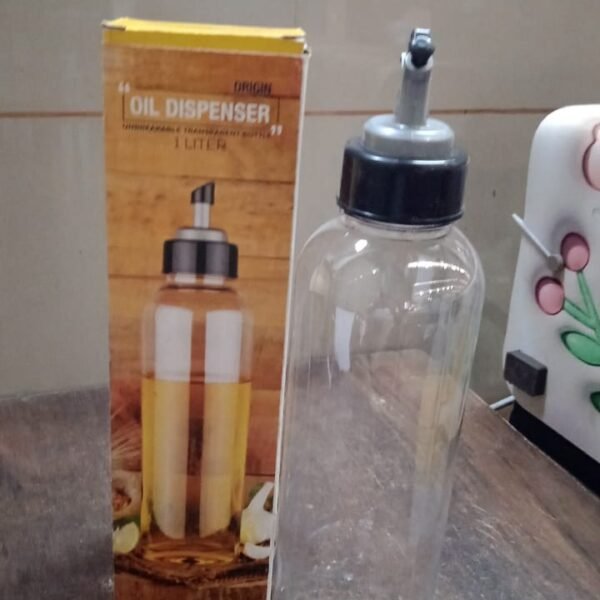 1L Oil Dispenser with Lid & Drip-Free Spout (Plastic)
