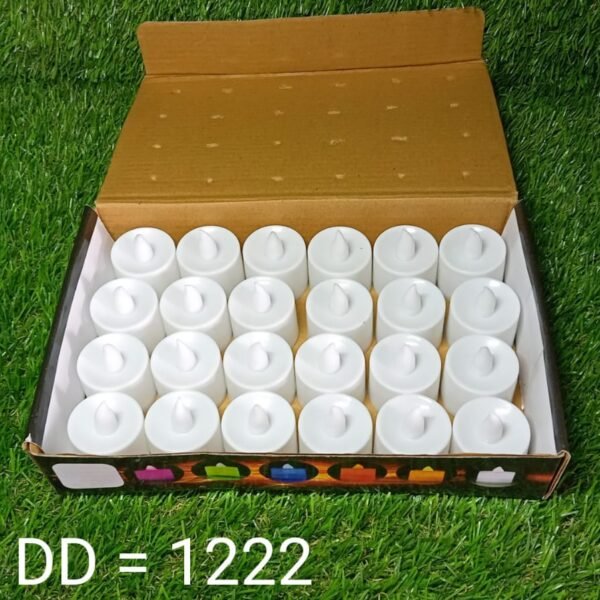 Festival Decorative - LED Tealight Candles, Diwali (White, 24 Pcs)