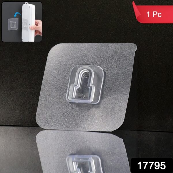 16617795-5000Pc-1746aDD-Av2Gm-Sv39Gm17795_self_adhesive_transparent_wall_hook_1pc.jpg Premium Transparent Wall Hook Sticker (1 Pc)