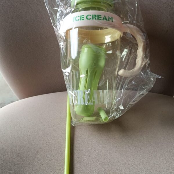 Approx 1300ML Large Capacity Cute Ice Cream Themed Water Bottle with Handle, Straw