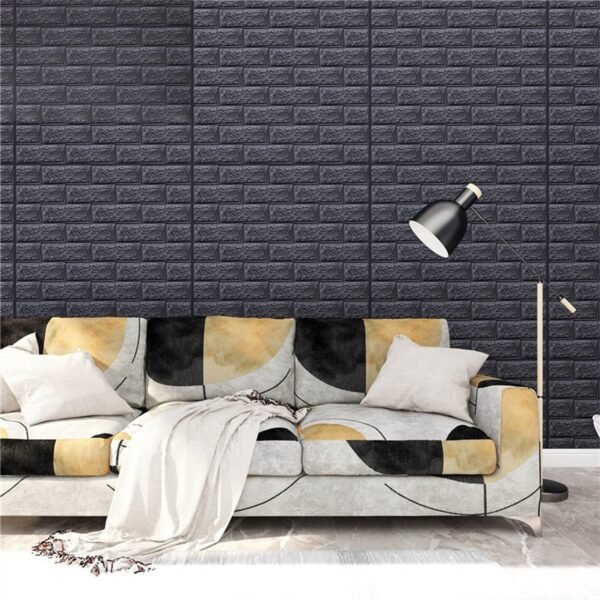 171501.jpg Wall 3D Ceiling Wallpaper Tiles Panel Vinyl Stickers Self-Adhesive for Home (Black)