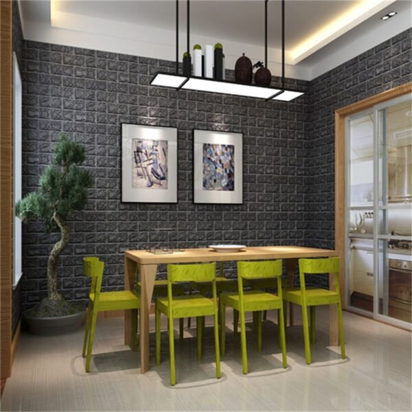 171504.jpg Wall 3D Ceiling Wallpaper Tiles Panel Vinyl Stickers Self-Adhesive for Home (Black)