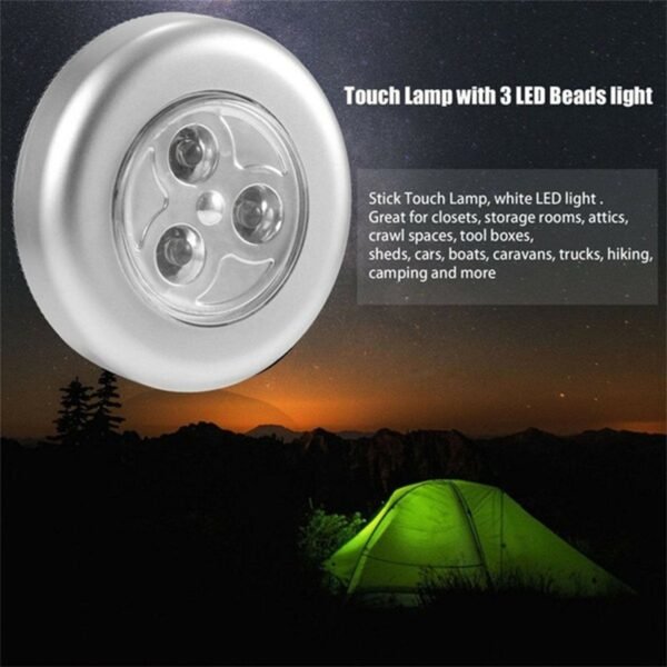 Christmas 3 Led Cordless Stick Tap Wardrobe Touch Light Lamp