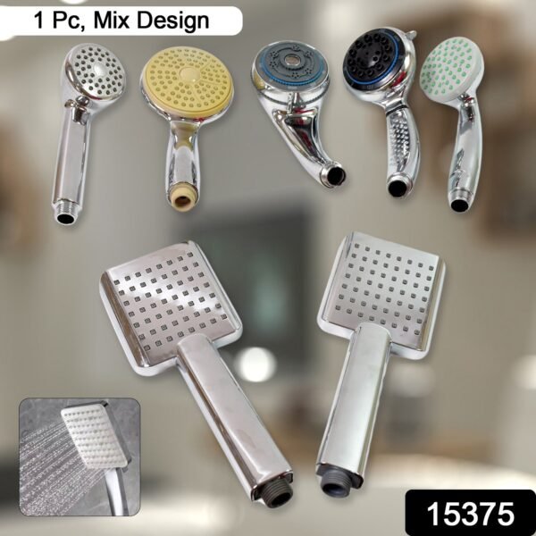 17243Pc-DD_mixshower6-178Gm_2.jpg Plastic High Pressure Handheld Shower Head (1 Pc / Mix Design & Size)