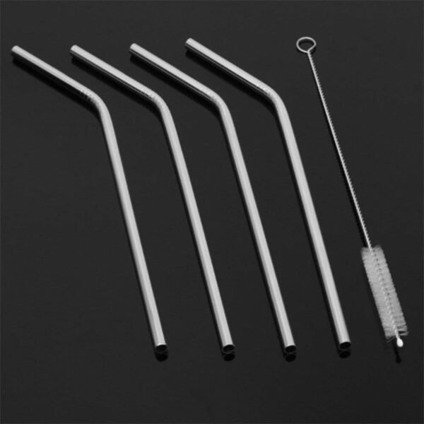 173303_31d8fa57-81c7-4a85-bf4a-981d6edbd062.jpg Reusable Stainless Steel Drinking Straws Bent (4 Bent Straws, 1 Brush)