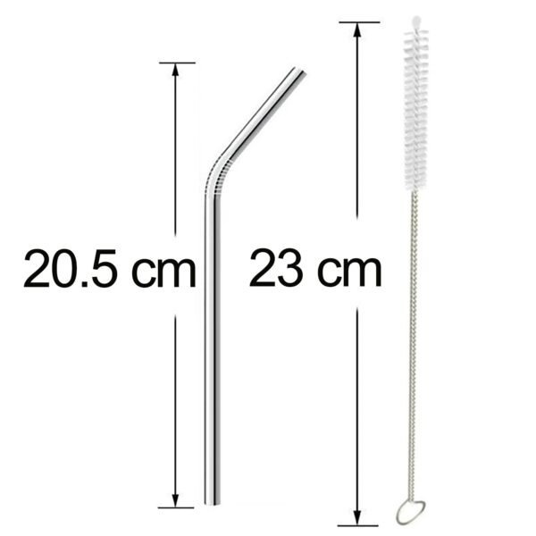 173307.jpg Reusable Stainless Steel Drinking Straws Bent (4 Bent Straws, 1 Brush)