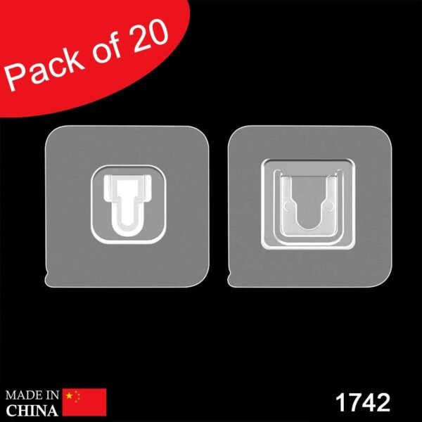 174201_1_24243af9-62f8-42d7-acc2-1db04cfe5096.jpg Magic Adhesive Plastic Wall Hooks Heavy Duty Hooks (Pack of 20) - 10 pair