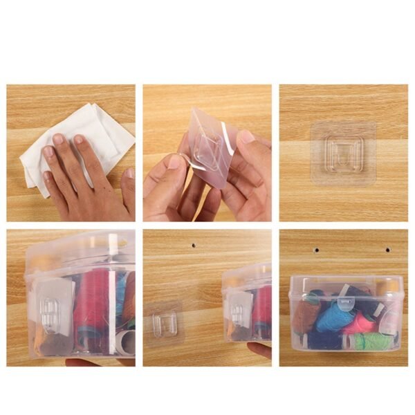 174203_3f92fcb9-7117-4ed2-8261-96a5bb1c1e6c.jpg Magic Adhesive Plastic Wall Hooks Heavy Duty Hooks (Pack of 20) - 10 pair